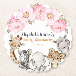 Floral Safari Animals Baby Shooting Paper Unterset Untersetzer