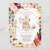 Floral Safari Animals Pumpkin Drive by Baby Dusche Einladung (Vorne/Hinten)