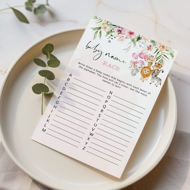 Floral safari Baby name Race Baby Dusche (Von Creator hochgeladen)