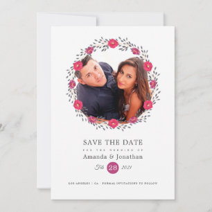 Floral Safari Foto Wedding Save The Date