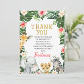 Floral Safari Geburtstag Danke Karte (Stehend Vorderseite)