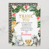 Floral Safari Geburtstag Danke Karte (Vorne/Hinten)