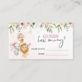 Floral Safari Tiere schätzen wie viele Cracker Begleitkarte (Vorderseite)