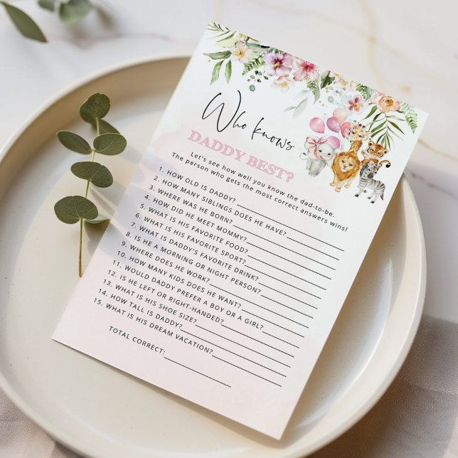 Floral Safari Tiere Wer Papa kennt das beste Spiel (Von Creator hochgeladen)