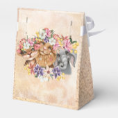 Floral Safari Wilone Baby Dusche Gold Geschenkschachtel (Rückseite)