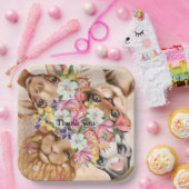 Floral Safari Wilone Baby Dusche Gold Pappteller (Party)