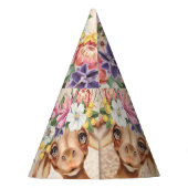 Floral Safari Wilone Baby Dusche Gold Partyhütchen (Rückseite)