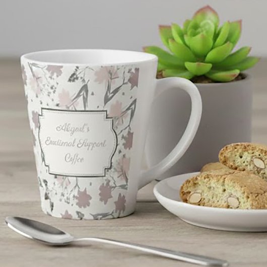 Floral Sage Blush Pink Wildflower Funny Message Milchtasse