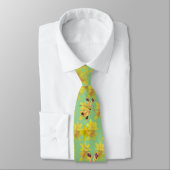 Floral Sage Dragonfly Butterfly Neck Tie Krawatte (Gebunden)