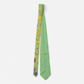 Floral Sage Dragonfly Butterfly Neck Tie Krawatte (Rückseite)