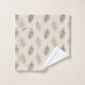 Floral Sage Green Badhandtuch Set (Waschlappen)
