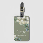 Floral Sage Green Gepäckanhänger (Vorderseite Vertikal)