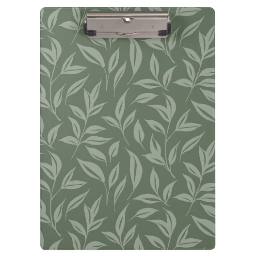 Floral Sage Green Klemmbrett (Vorderseite)
