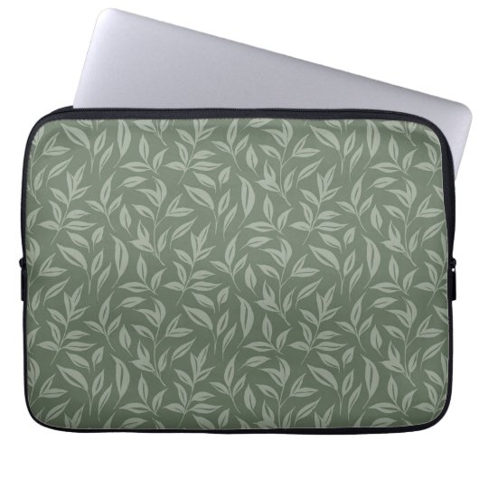 Floral Sage Green Laptopschutzhülle (Vorderseite)