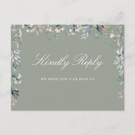 Floral Sage Green Song Request UAWG Postcard Einladungspostkarte