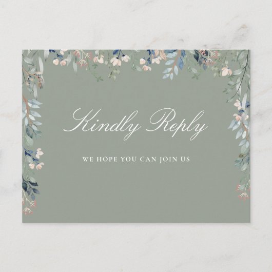 Floral Sage Green Song Request UAWG Postcard Einladungspostkarte (Vorderseite)