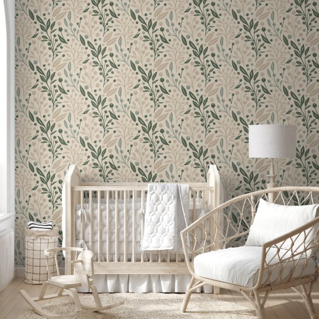 Floral Sage Green Tapete (Kinder)