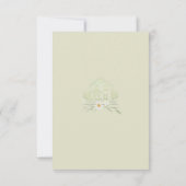 Floral Sage Watercolor Monogram Crest Wedding RSVP Karte (Rückseite)