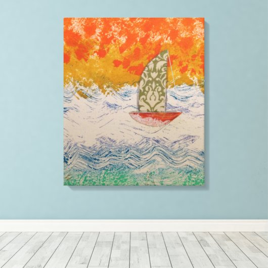 Floral Sail Leinwanddruck (Insitu (Holzboden))