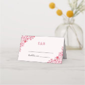 Floral Sakura Wedding – Blush and Cherry  Platzkarte (Rückseite)