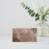 Floral Salon Spa Business Card Grunge Brown Beige Visitenkarte (Stehend Vorderseite)