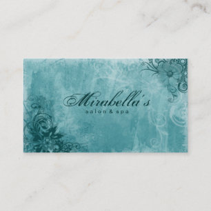 Floral Salon Wellness-Center Business Card Grunge  Visitenkarte