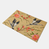 Floral Sand Hill Cranes Vögel Natur Schönheit Fußmatte (Schrägansicht)