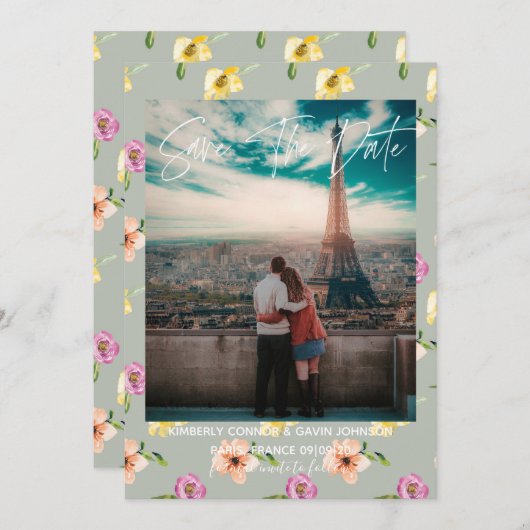 Floral | SAVE THE DATE (Vorne/Hinten)