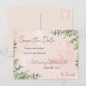 Floral Save The Date Card Ankündigungspostkarte (Vorne/Hinten)