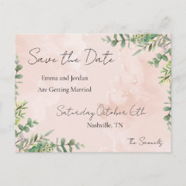Floral Save The Date Card Ankündigungspostkarte