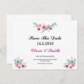 Floral Save the Date Card Ankündigungspostkarte (Vorne/Hinten)