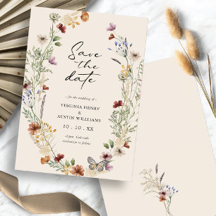 Floral Save the Date Flachkarte fallen