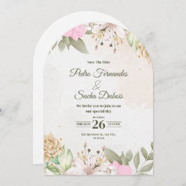 Floral Save The Date Invitation | Elegant Wedding Einladung
