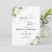 Floral Save the Date Karte (Stehend Vorderseite)