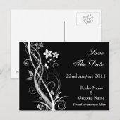 Floral Save the Date Postkarte (Vorne/Hinten)