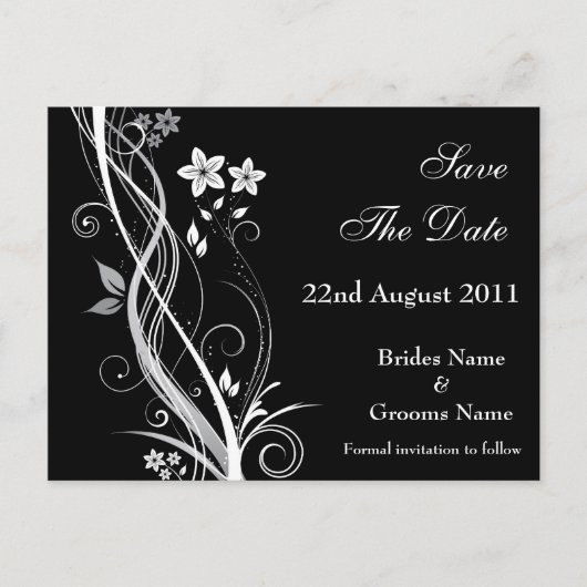 Floral Save the Date Postkarte (Vorderseite)