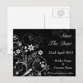 Floral Save the Date Postkarte (Vorne/Hinten)