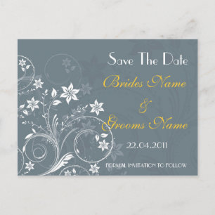 Floral Save the Date Postkarte