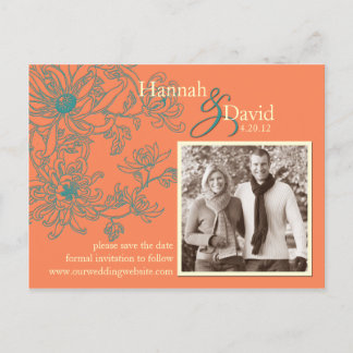 Floral Save the Date Postkarte