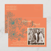 Floral Save the Date Postkarte (Vorne/Hinten)
