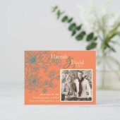 Floral Save the Date Postkarte (Stehend Vorderseite)