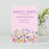 Floral Save the Date Wedding Invitation  Einladung (Stehend Vorderseite)