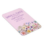 Floral Save the Date Wedding Invitation  Magnet (Rechte Seite)