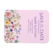 Floral Save the Date Wedding Invitation  Magnet (Horizontal)
