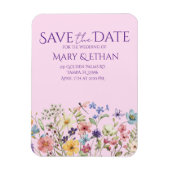 Floral Save the Date Wedding Invitation Magnet (Vertikal)