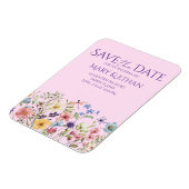 Floral Save the Date Wedding Invitation  Magnet (Linke Seite)