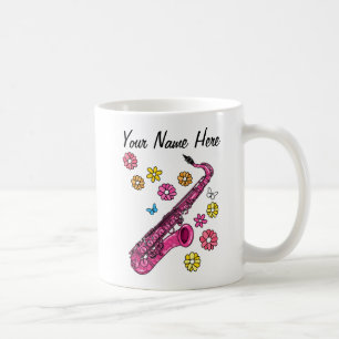 Floral Saxophon Saxophonist Musiker Custom Kaffeetasse