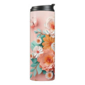 Floral & Schmetterling - LT Rosa - schlank, thermi Thermosbecher (Nach links gedreht)