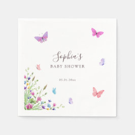 Floral Schmetterling Pink Lila Natur Thema Serviette