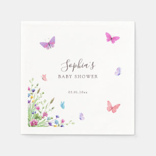 Floral Schmetterling Pink Lila Natur Thema Serviette